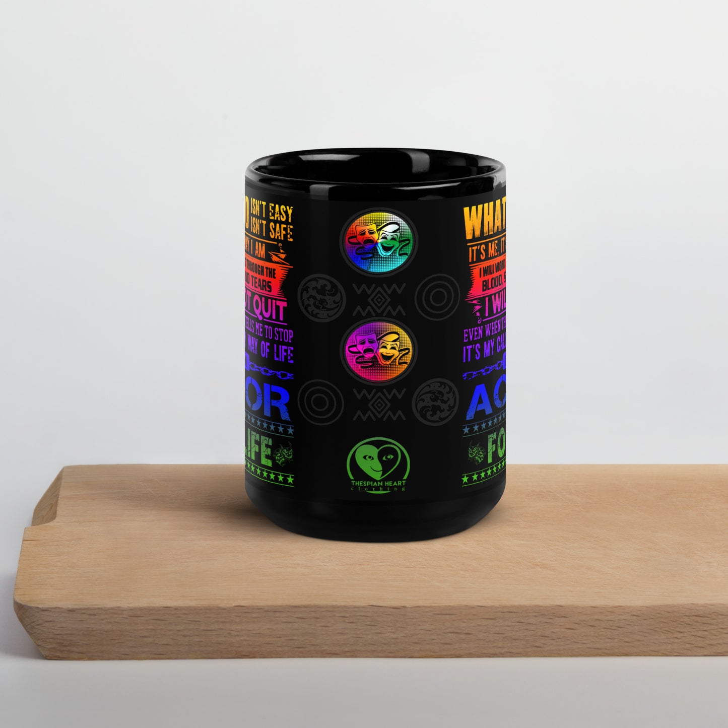 Actor for Life 15oz Colorful Mug | Gifts for Actors Drama Masks