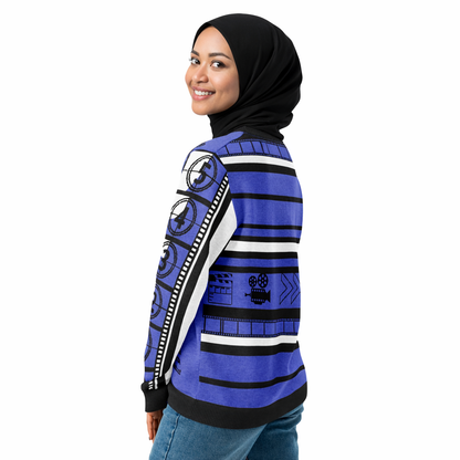 Record: Actor in Languages Royal Blue Knitted crew neck sweater