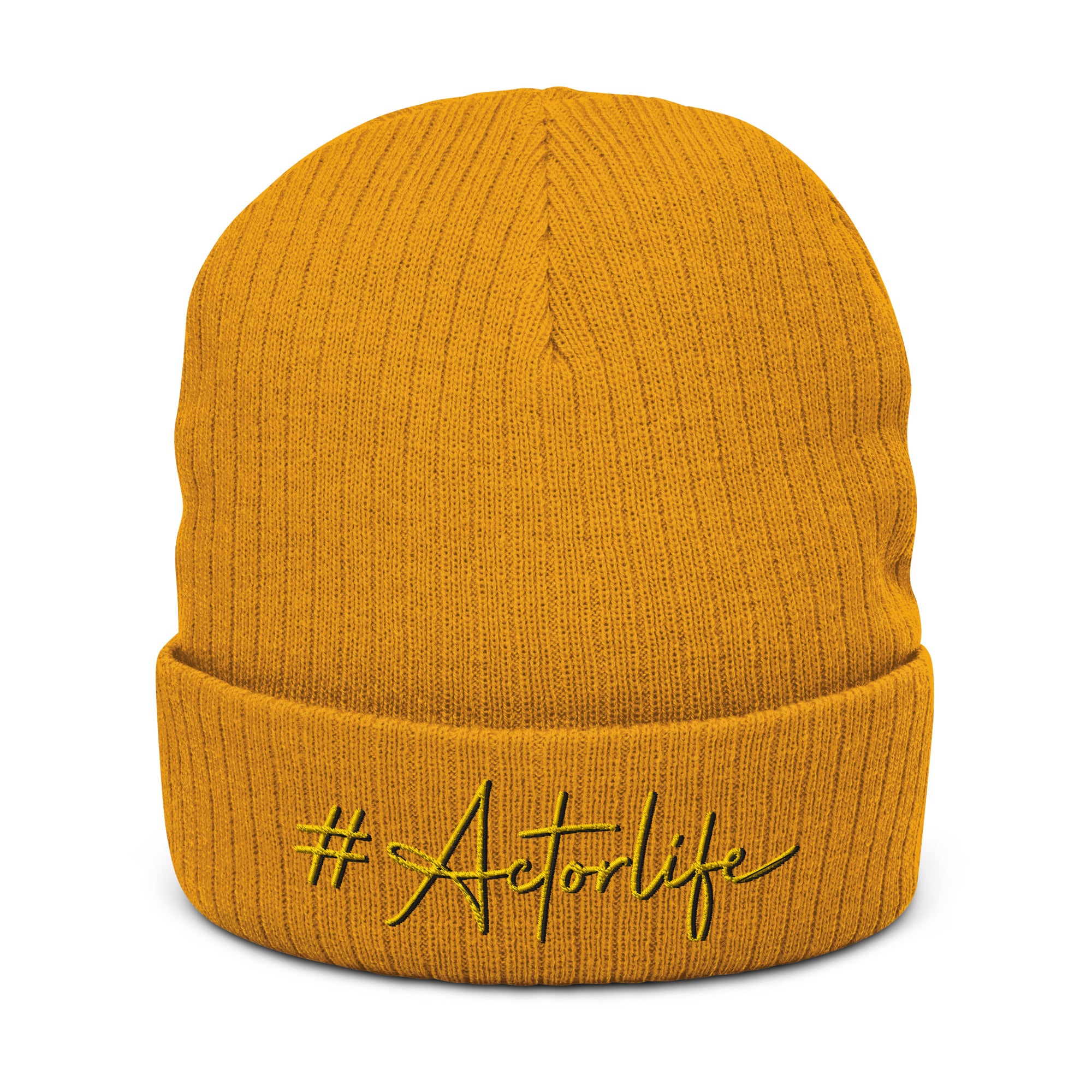 #Actorlife - Embroidered Ribbed knit beanie