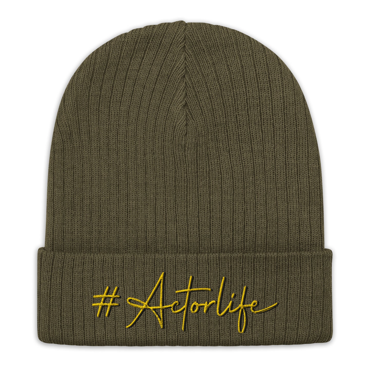 #Actorlife - Embroidered Ribbed knit beanie