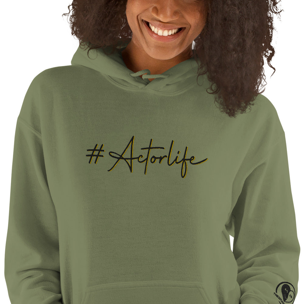 #Actorlife Cursive - Embroidered Staple Unisex Hoodie