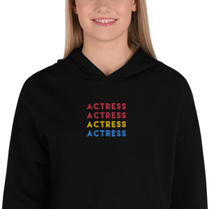 Actress - Colorful Embroidered Crop Top Hoodie