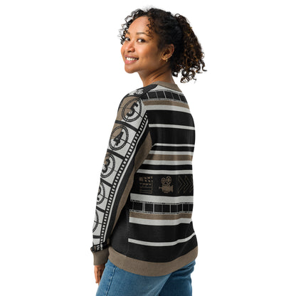 Record: Film Lover Movie Knitted Crew Neck Sweater