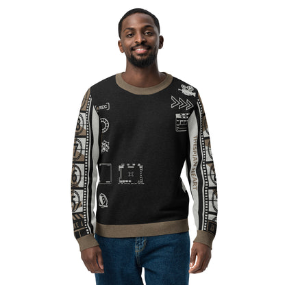 Record: Film Lover Movie Knitted Crew Neck Sweater