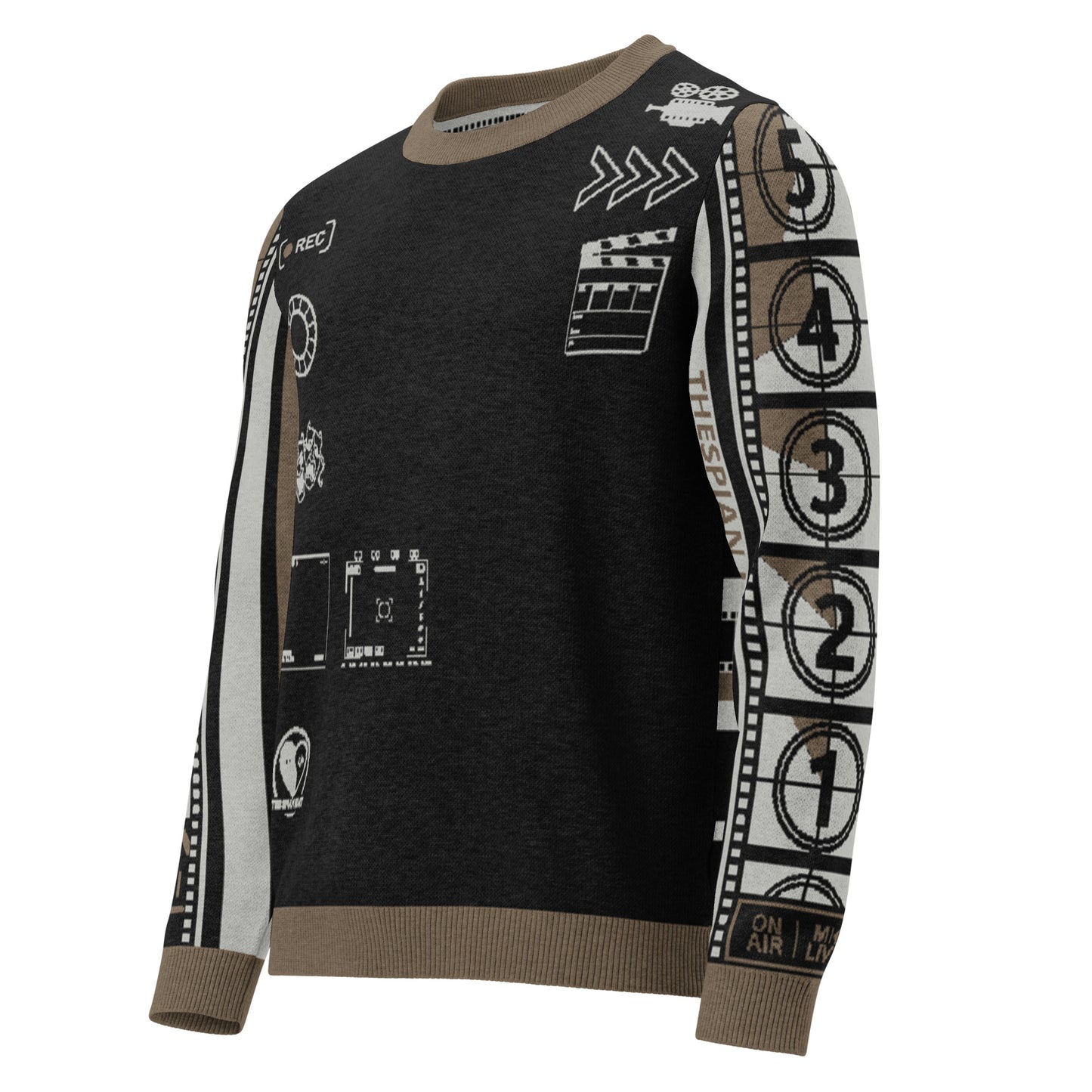 Record: Film Lover Movie Knitted Crew Neck Sweater