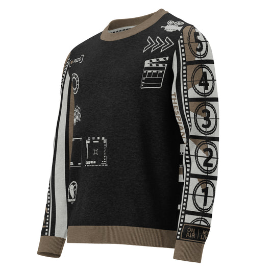 Record: Film Lover Movie Knitted Crew Neck Sweater