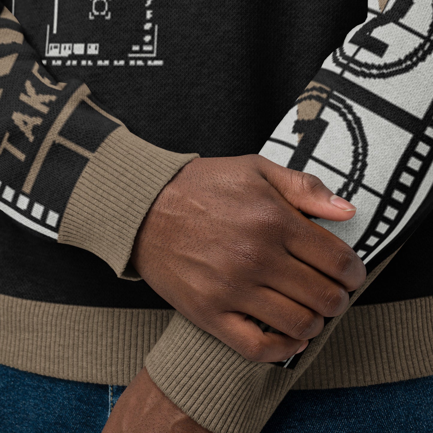 Record: Film Lover Movie Knitted Crew Neck Sweater