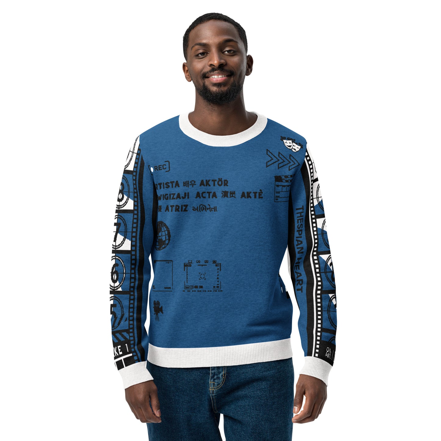 Actor Language Knitted Crew Neck Sweater