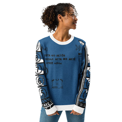 Actor Language Knitted Crew Neck Sweater