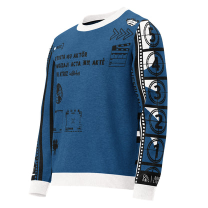 Actor Language Knitted Crew Neck Sweater