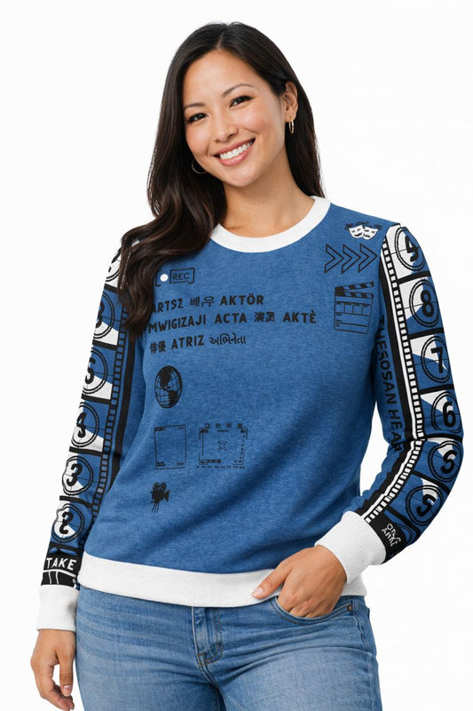 Actor Language Knitted Crew Neck Sweater