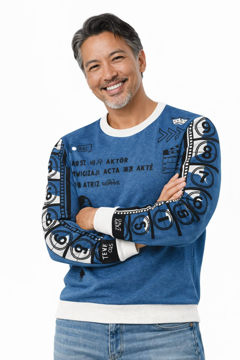 Actor Language Knitted Crew Neck Sweater