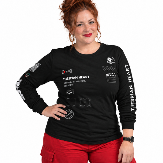 Thespian Heart Clothing Logo + Tagline Unisex Long Sleeve Tee