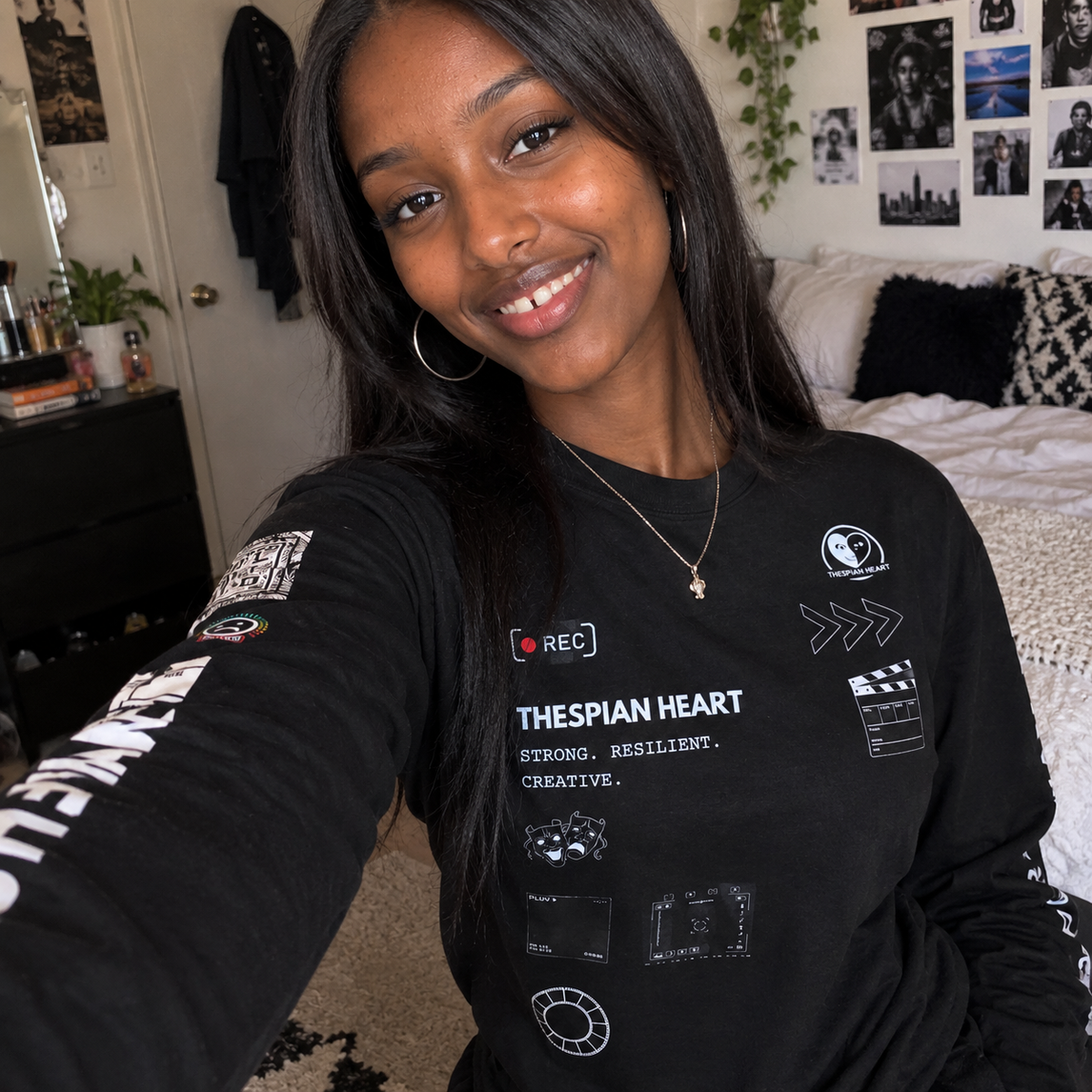 Thespian Heart Clothing Logo + Tagline Unisex Long Sleeve Tee