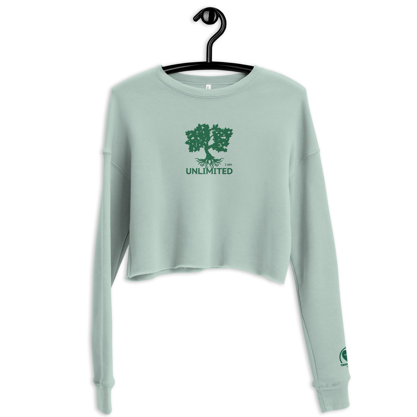 I Am Unlimited Tree - Embroidered Crop Top Sweatshirt