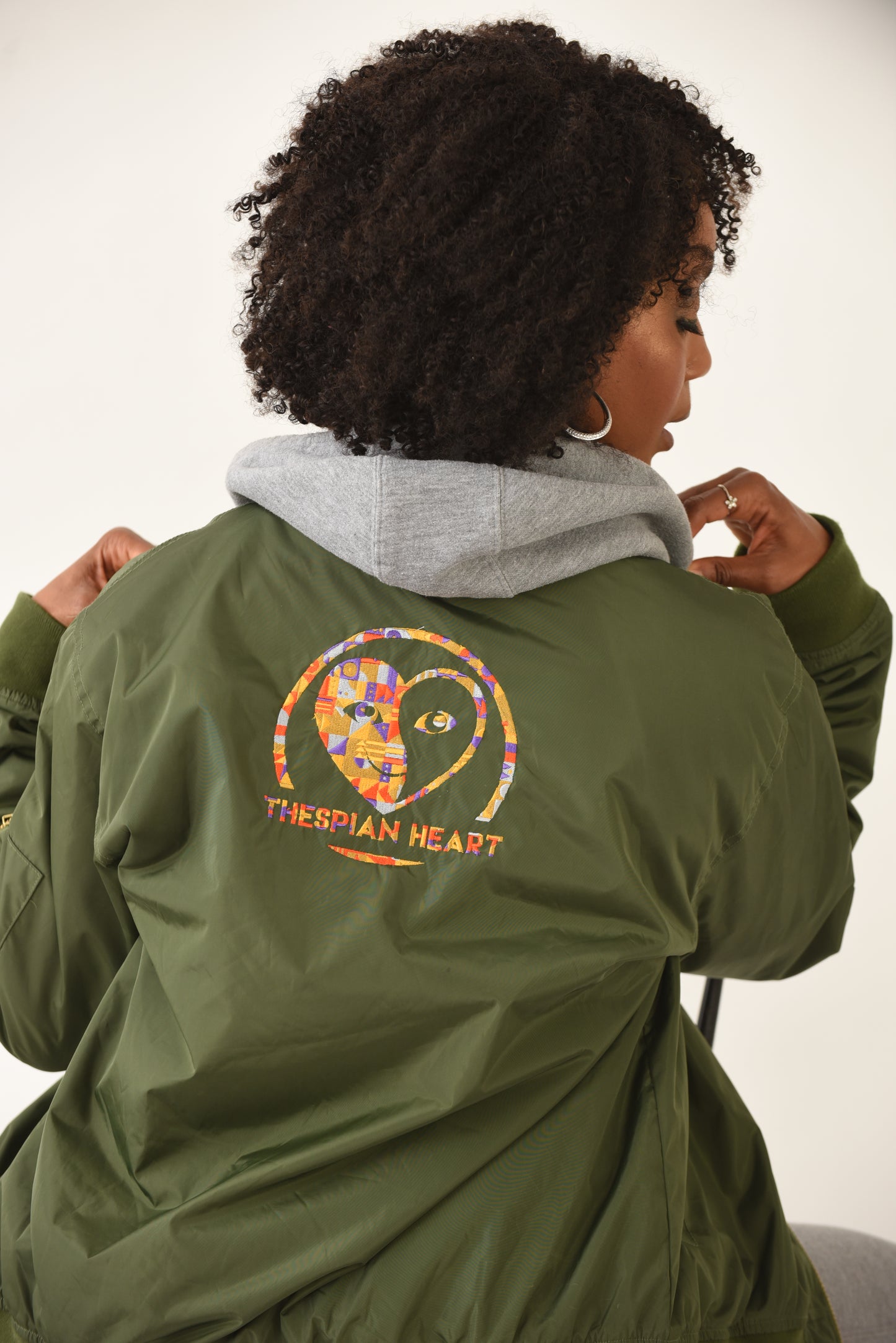 Thespian Heart Logo Colorful - Premium Recycled Bomber Jacket