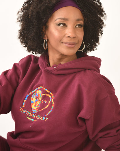 Thespian Heart Logo - Colorful Embroidered Premium Unisex Hoodie