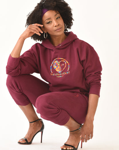 Thespian Heart Logo - Colorful Embroidered Premium Unisex Hoodie