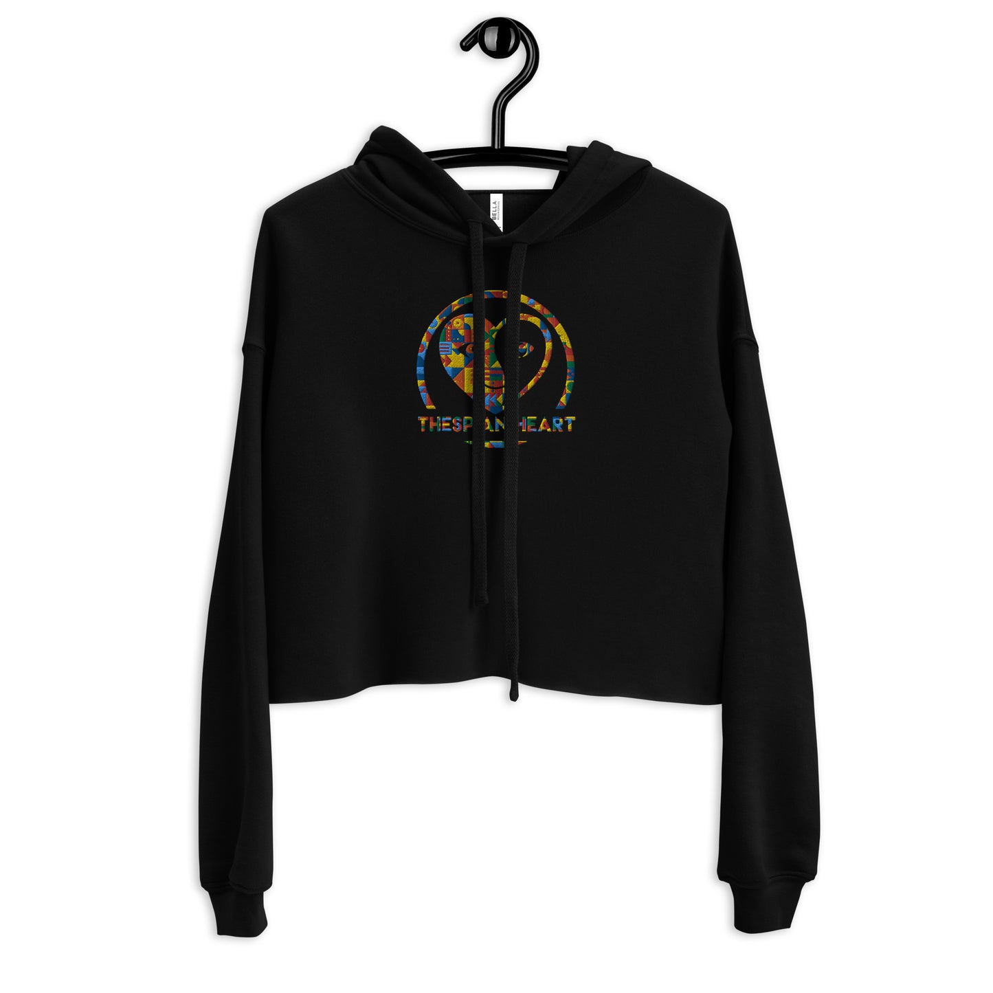 Thespian Heart Logo - Colorful Embroidered Crop Top Hoodie