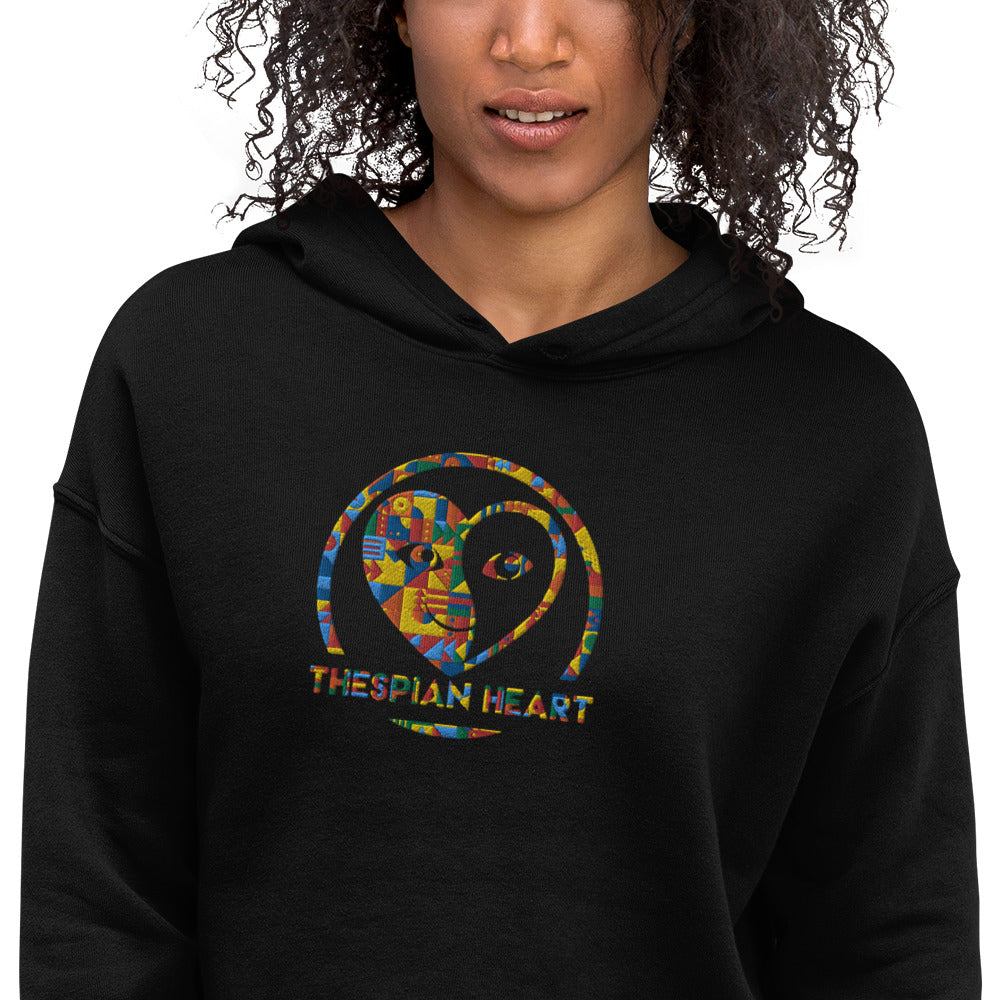 Thespian Heart Logo - Colorful Embroidered Crop Top Hoodie