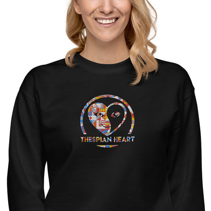 Thespian Heart Logo - Colorful Embroidery Unisex Premium Crewneck Sweatshirt