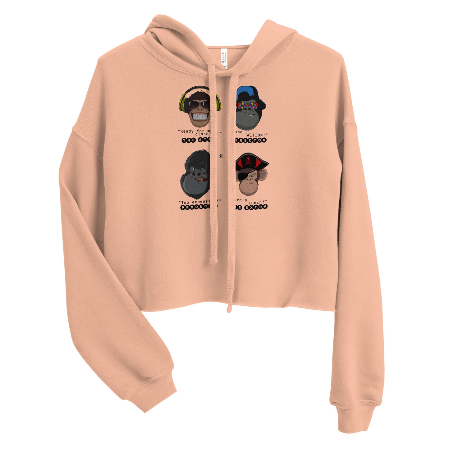 Movieset Monkeys - Printed Crop Top Hoodie