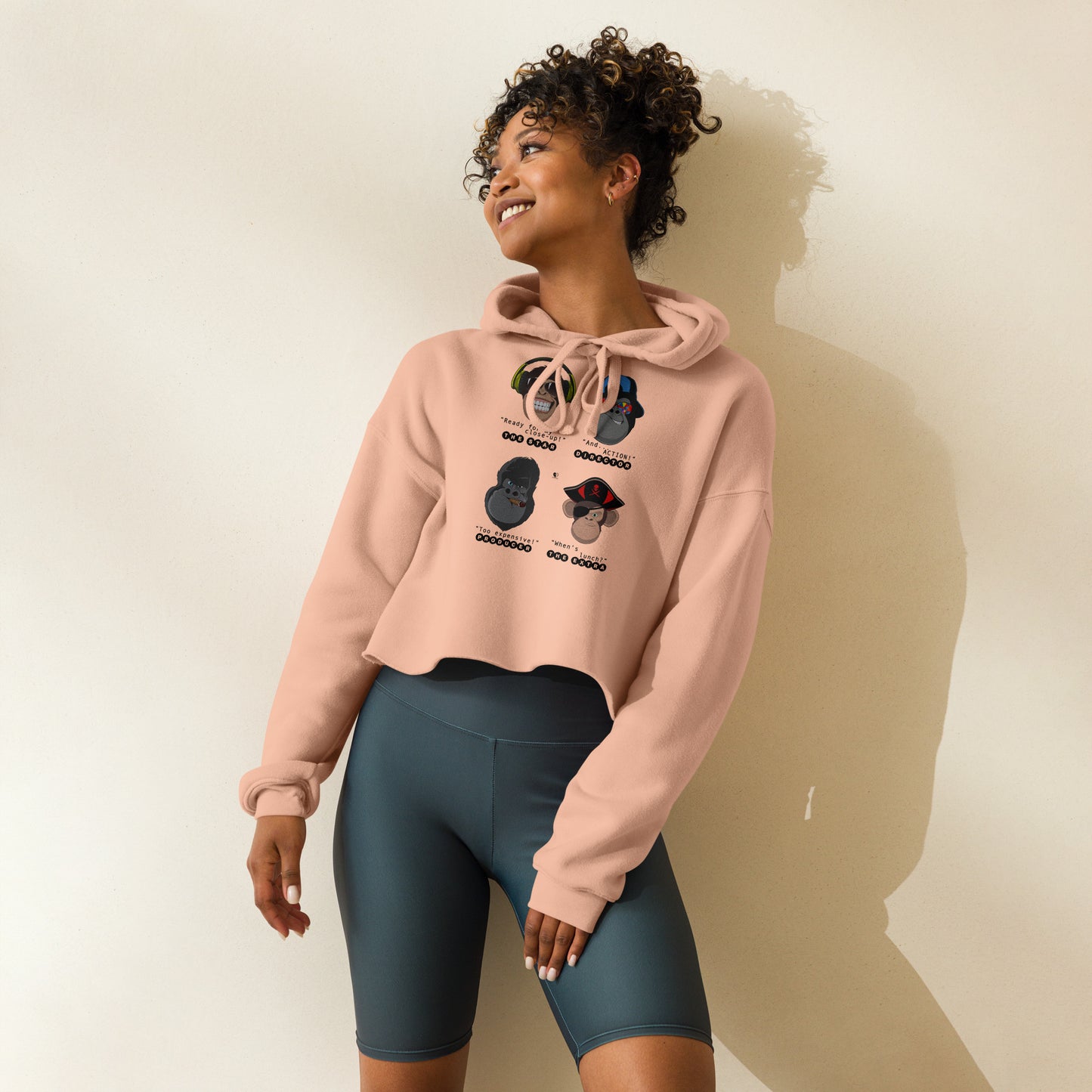 Movieset Monkeys - Printed Crop Top Hoodie