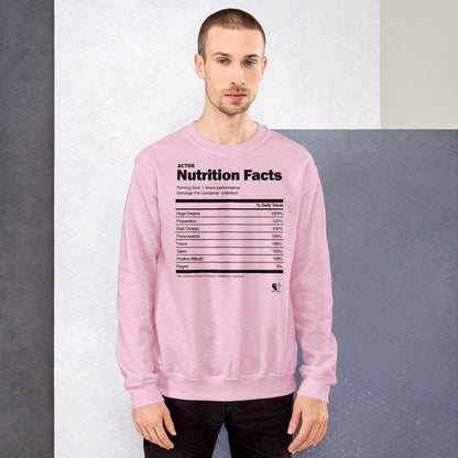 Actor Nutrition Facts - Printed Staple Unisex Crewneck Sweatshirt