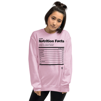 Actor Nutrition Facts - Printed Staple Unisex Crewneck Sweatshirt