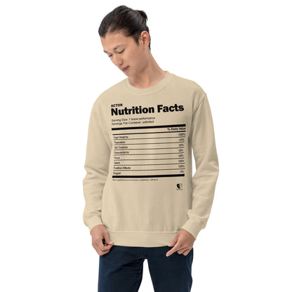 Actor Nutrition Facts - Printed Staple Unisex Crewneck Sweatshirt