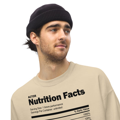 Actor Nutrition Facts - Printed Staple Unisex Crewneck Sweatshirt