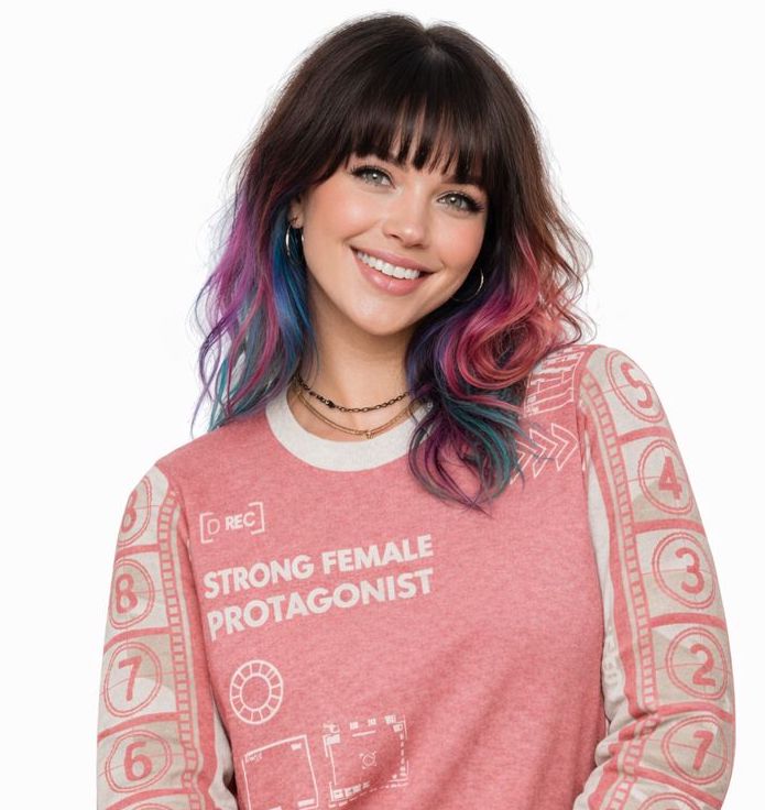 Strong Female Protagonist Pink Knitted Crew Neck sweater