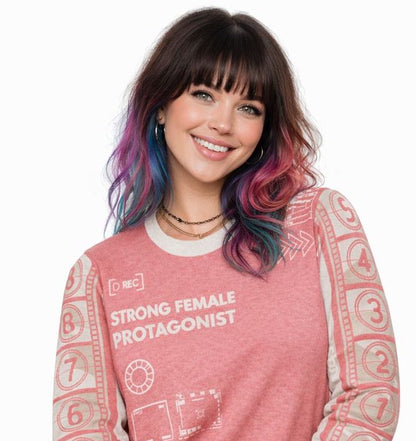 Strong Female Protagonist Pink Knitted Crew Neck sweater