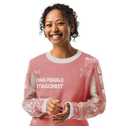 Strong Female Protagonist Pink Knitted Crew Neck sweater