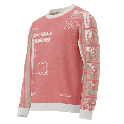 Strong Female Protagonist Pink Knitted Crew Neck sweater