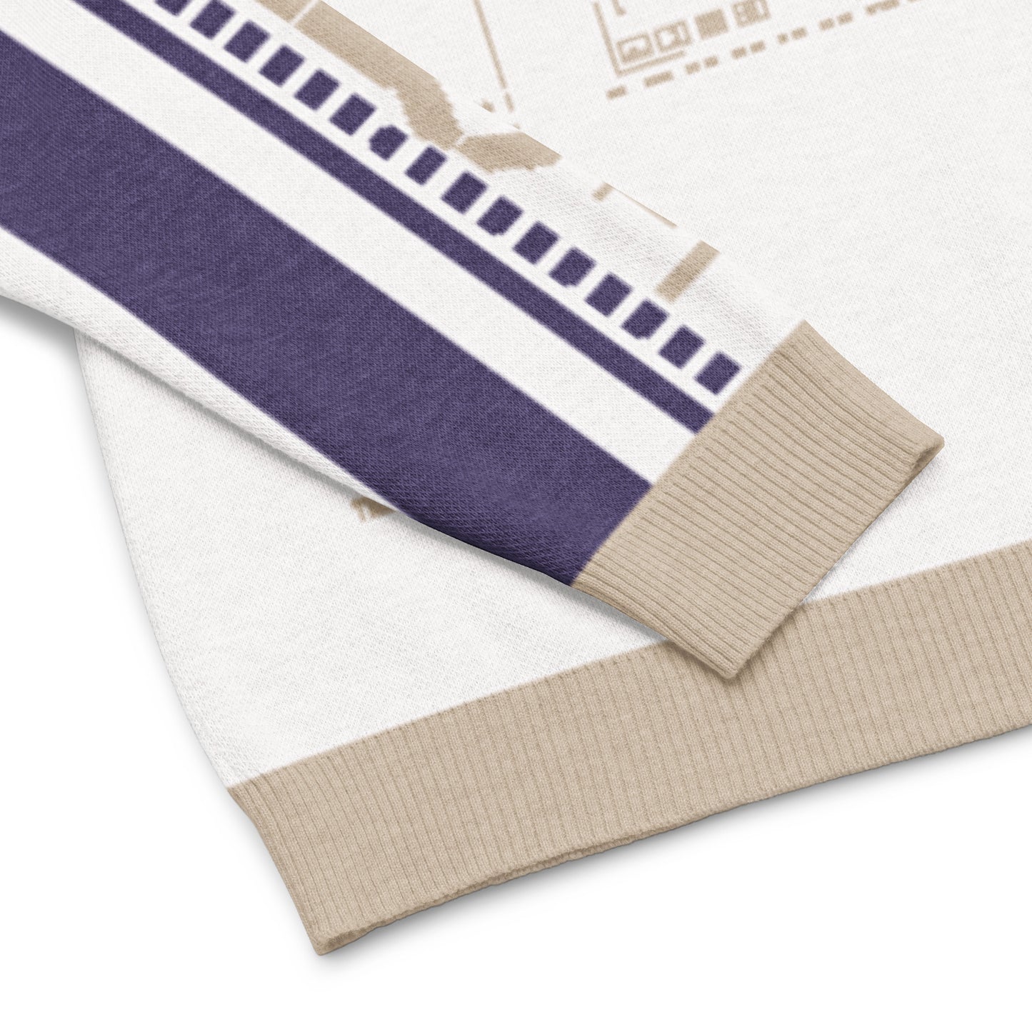 Purple White Strong Female Protagonist  Knitted Crew Neck Sweater