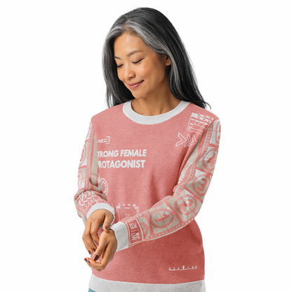 Record: Strong Female Protagonist Pink Knitted Crew Neck sweater