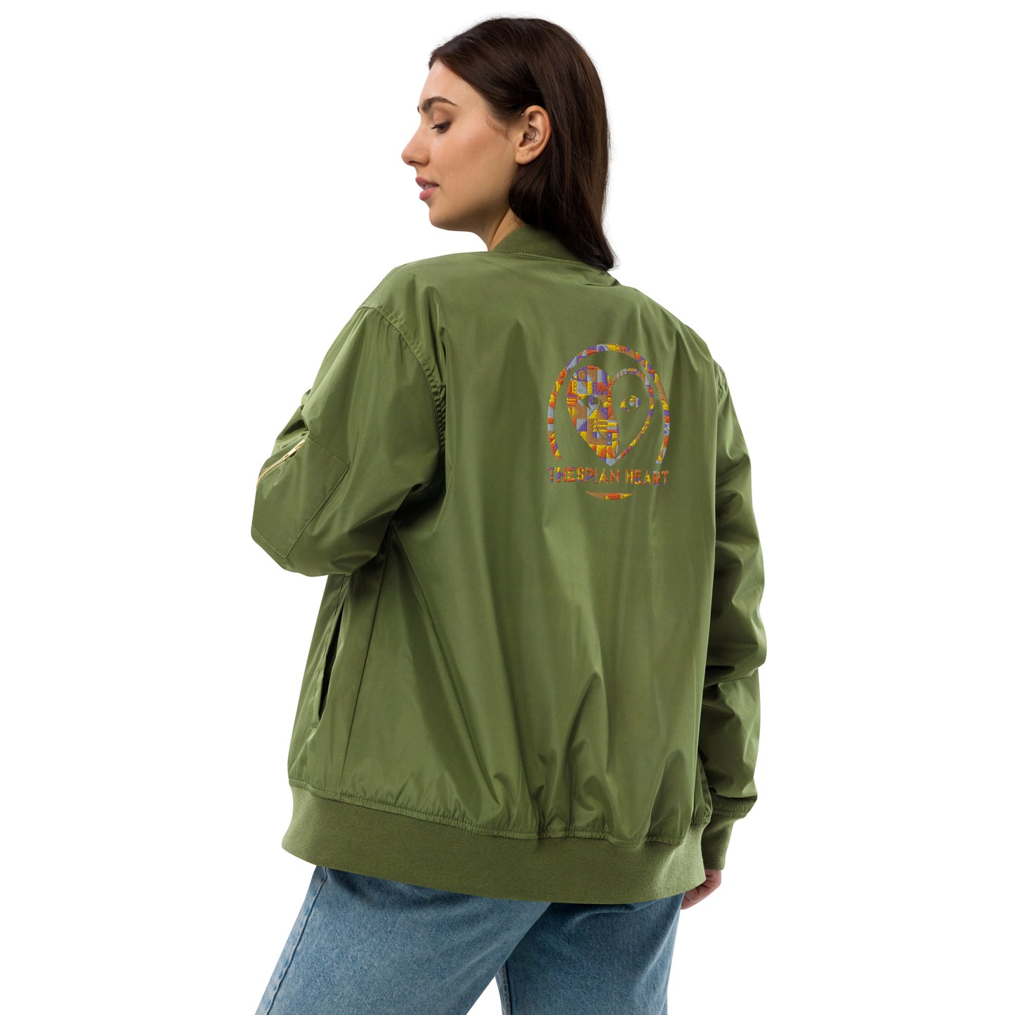 Thespian Heart Logo Colorful - Premium Recycled Bomber Jacket