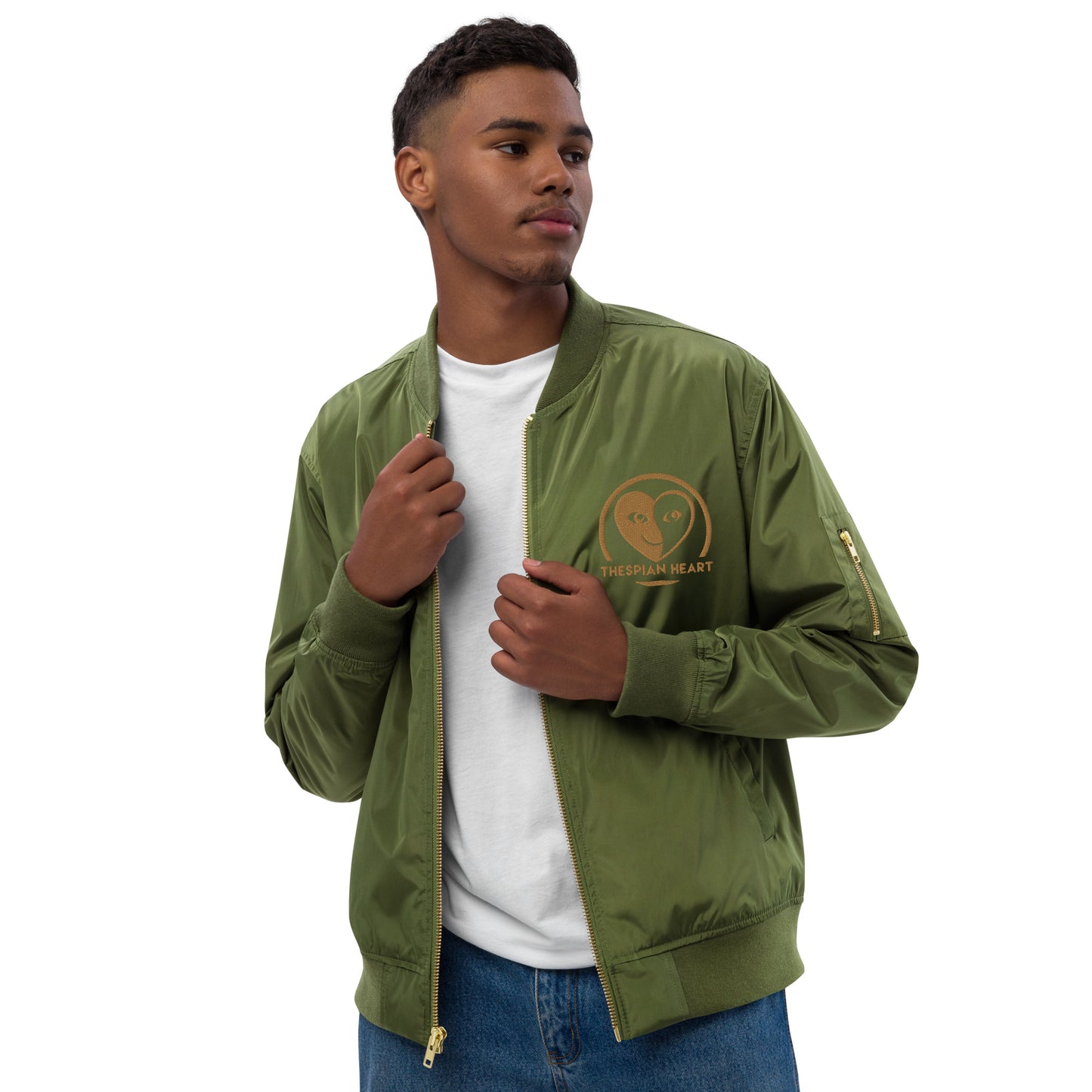 Thespian Heart Logo Colorful - Premium Recycled Bomber Jacket