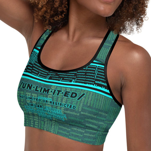 Unlimited Green - Padded Sports Bra