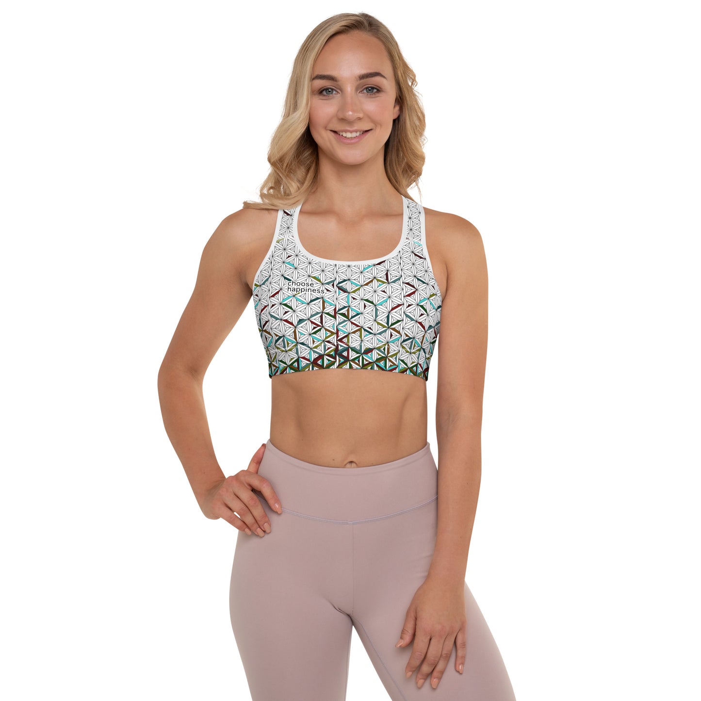 Choose Happiness - Padded Sports Bra