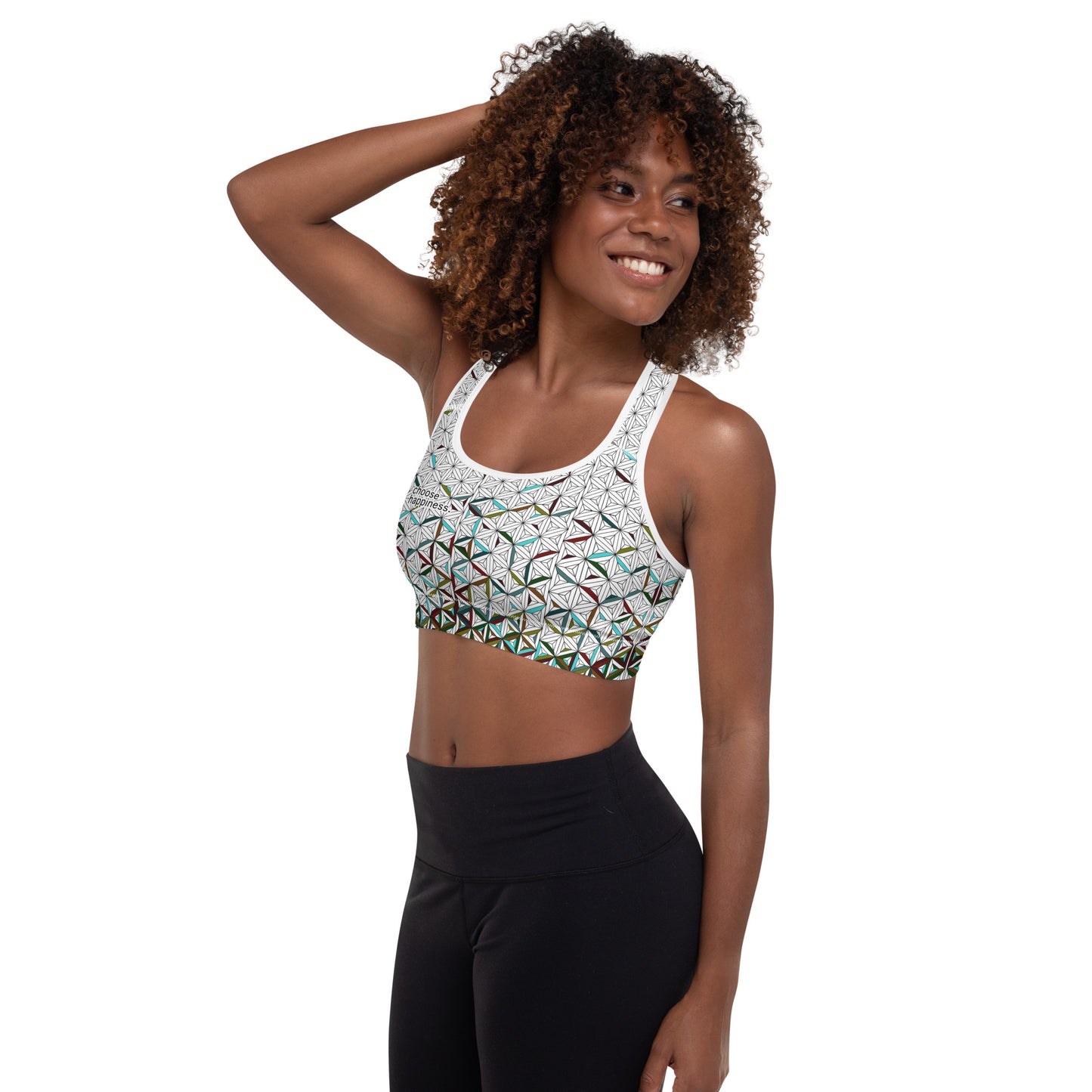 Choose Happiness - Padded Sports Bra