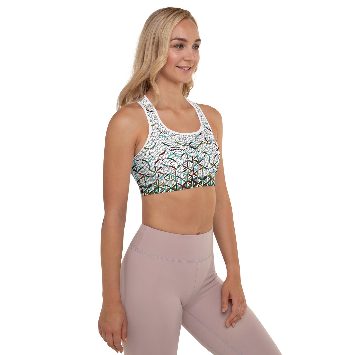 Choose Happiness - Padded Sports Bra