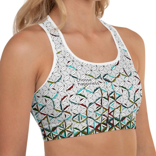 Choose Happiness - Padded Sports Bra