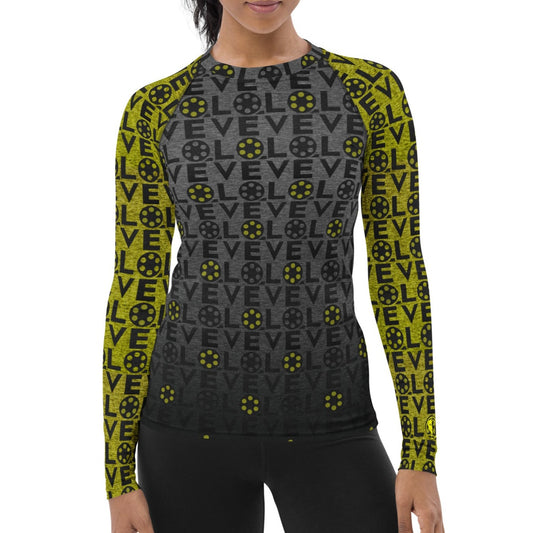 Love Movies Filmmaking- Women's Rash Guard for Yoga Running Workout