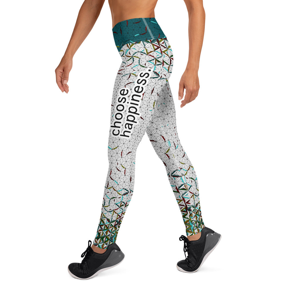 Choose Happiness Yoga Running Workout Leggings Gifts for yogis THESPIAN HEART CLOTHING