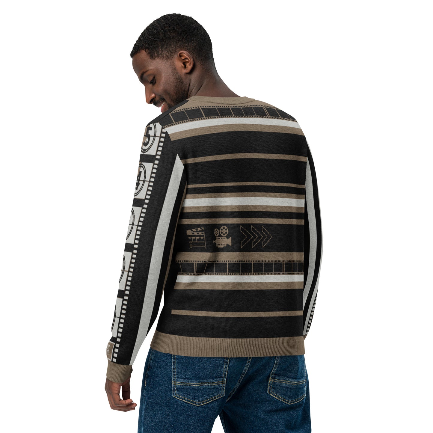 Record: Film Lover Movie Knitted Crew Neck Sweater