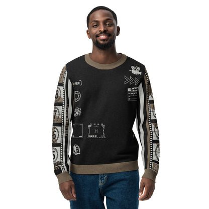 Record: Film Lover Movie Knitted Crew Neck Sweater