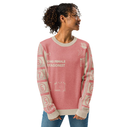 Strong Female Protagonist Pink Knitted crew neck sweater
