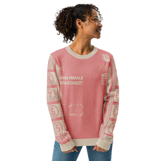 Strong Female Protagonist Pink Knitted crew neck sweater